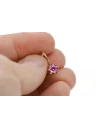 14K розово червено злато 14k 583 Amethyst Обеци vec013 Руски Съветски СССР Винтидж бижута Ар-деко style